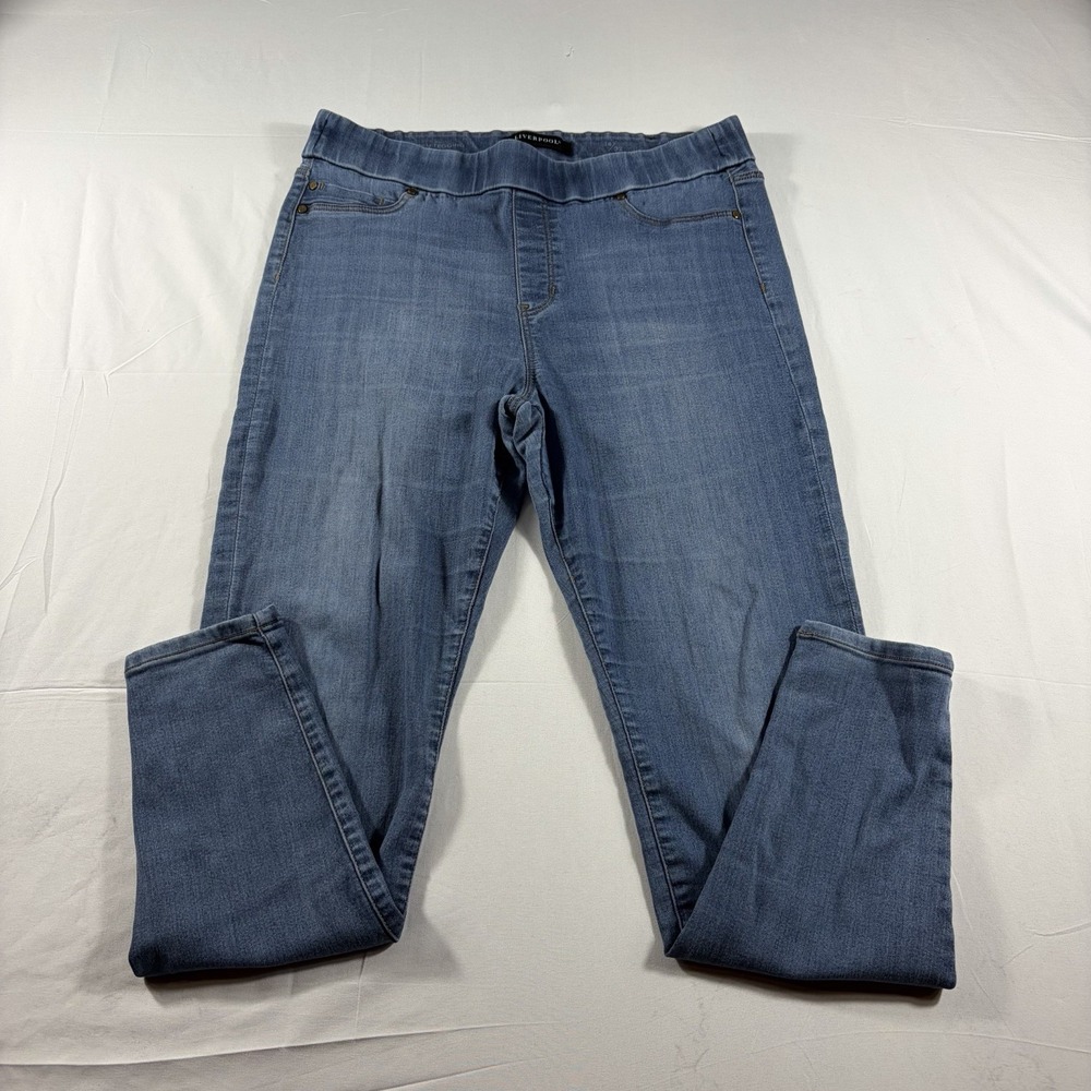 Liverpool Denim Leggings Womens 14/32 Light‎ Wash Pull On Skinny Stretch Jeans